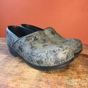 Sanita Professional Nursing Shoe Clog Black Grey Flower 41 10 Healthcare Comfort